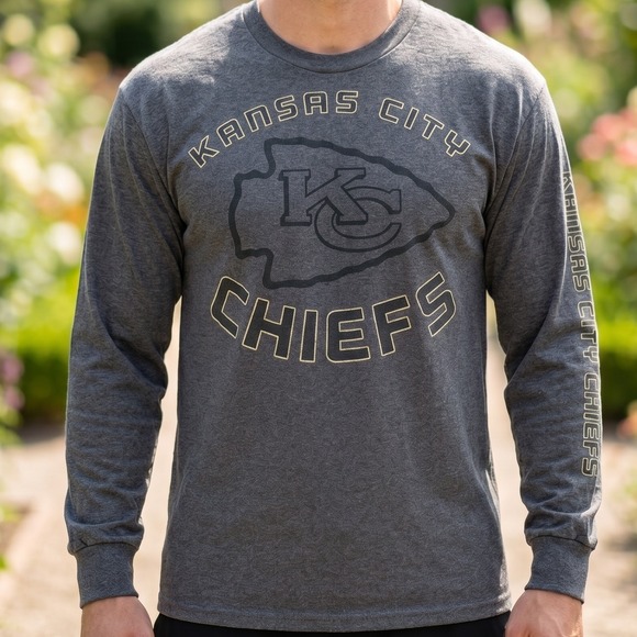 NFL Team Apparel Other - NFL Team Apparel Kansas City Chiefs Mens Long Sleeve Graphic T-Shirt Charcoal XL